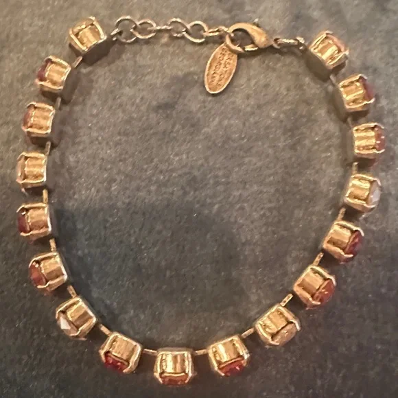 Pink Crystal Tennis Bracelet - Women Jewelry - Picture 4 of 10